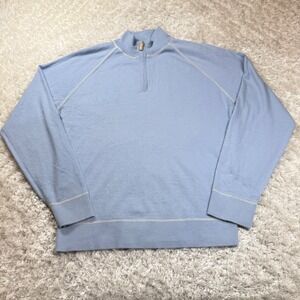 Joseph Lyman Cashmere Sweater Men's XL Quarter Zip Pullover Blue Preppy Capsule